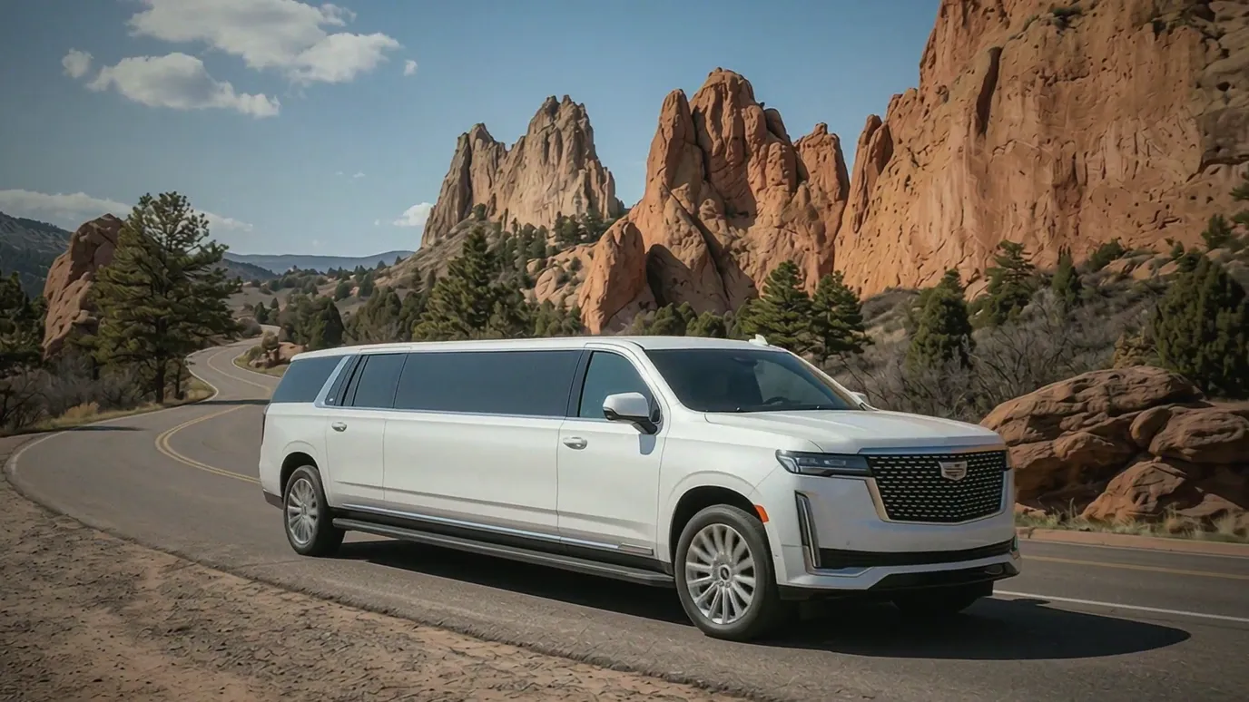 Fort Lupton white Cadillac Escalade 20 passenger stretch limo